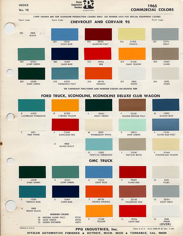 1962 Ford truck color codes #3