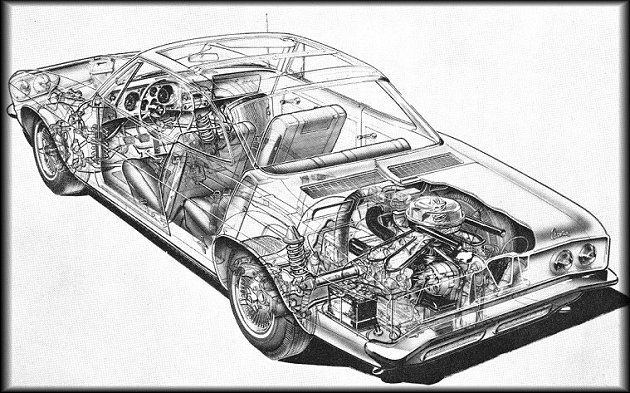 1965 Corvair Corsa See Through Drawing