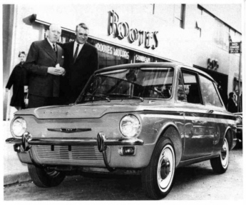 Cary Grant with Hillman Imp